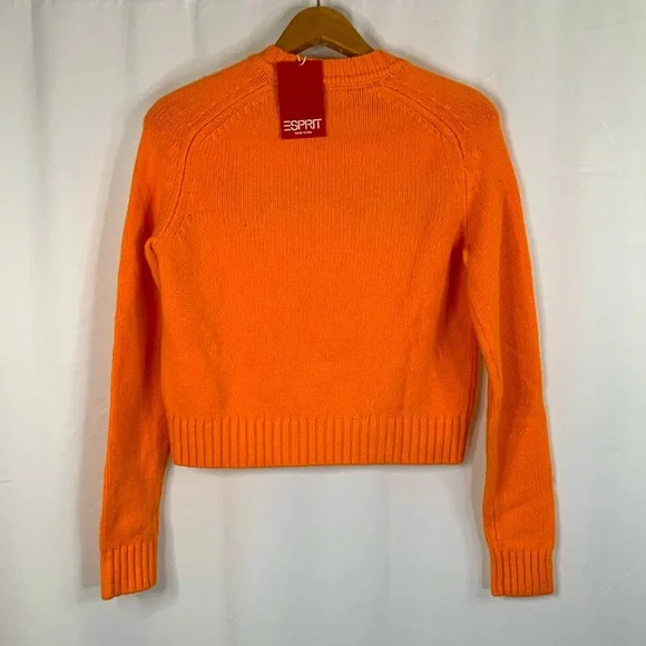 Esprit Orange Crew Neck Pullover Sweater- NWT - Picture 10 of 14
